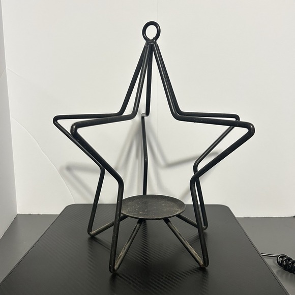American Home Accents Other - Wrought Iron 3D Star Pillar Candle Holder 12" Primitive